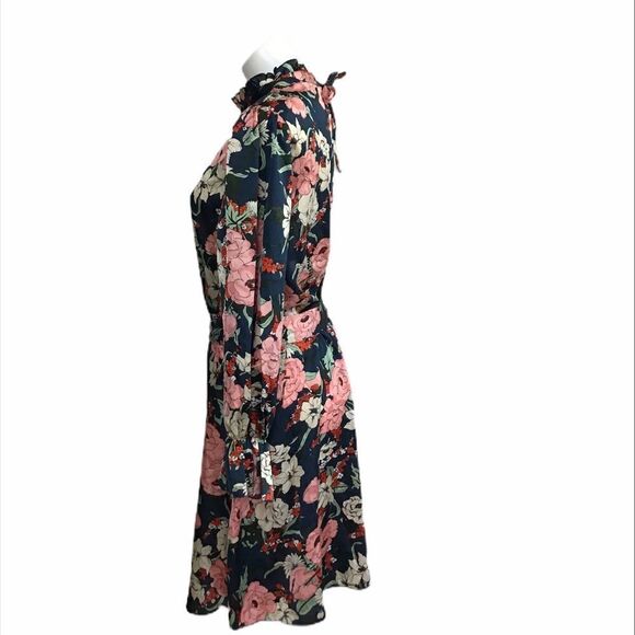 Missguided Tall Tie Waist Floral Smock Dress Size 12 - Picture 4 of 14